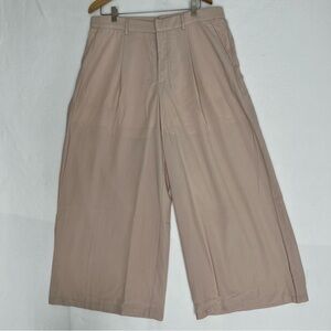 NWT Cider Women's Pants Wide-Leg Pleated Front Beige Boho Office Cozy Size 1XL